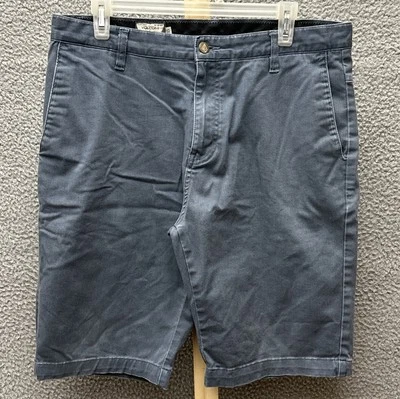 Volcom Shorts Mens 33 Gray Blue Chino Corpo Class Twill Casual - Image 1 of 4