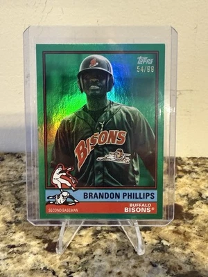 2025 Topps Pro debut Brandon Phillips #ml-1 MiLB Legends lámina verde 38/99 roja Foto 1 de 2