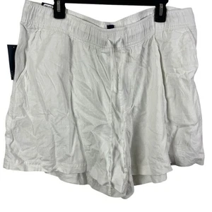 Gap Damen Leinen Pull-On Shorts elastische Taille weiß neu mit Etikett Tasche Kordelzug XXL 2X - Bild 1 von 17