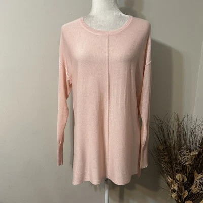 Suéter túnica Van Heusen rosa salmón cuello redondo ligero acrílico para mujer talla S Foto 1 de 4