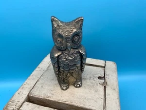 Robuste Metall Eule Figur, Farbe - Silber, Dekor/Briefbeschwerer, Sammlerstücke - Bild 1 von 6
