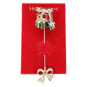 Broche de arco y regalo Charter Club tono dorado pavé - Imagen 1 de 4