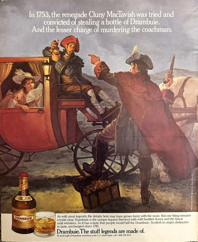 Anúncio impresso escocês Drambuie 1988 (aprox. 9,75x12) - MacTavish clung - Imagem 1 de 1