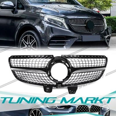 Black radiator grille front grill for Mercedes Benz V class W447 MOPF from 04.2019 - Image 1 of 4