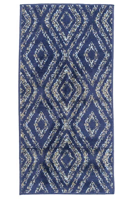 Geometric Diamond - 2'x4', Navy, Moroccan Transitional Area Rug - 516 - Image 1 of 4