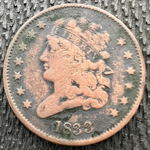 1833 Classic Head Half Cent - VG/F US Type Coin Cover