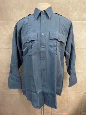 Camisa azul manga larga Tex-Trop by Elbeco para hombre talla 17/33 Foto 1 de 4