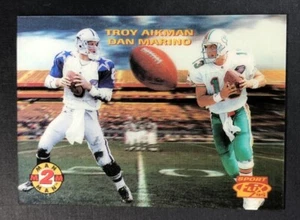 1995 Sportflix Dan Marino/Troy Aikman Man 2 Man Card #1 Of 12 Dolphins Cowboys - Picture 1 of 2