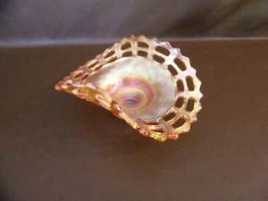 Vintage Fenton Carnival Glass Basketweave Bon Bon Dish Curled Open Rim - Picture 1 of 7