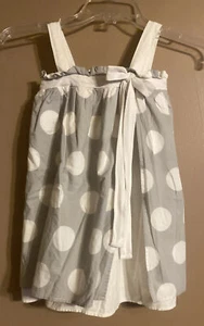 Hannah Kate Girls White And Gray Polka Dot Lined Sundress Size 4 - Picture 1 of 7