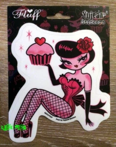 CUPCAKE SEXY GIRL DECAL STICKER BY FLUFF 1950s neo mid century modern art deco - Picture 1 of 1