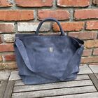 Mark and Graham Build Your Tote Bag Purse Navy Suede Monogrammed Read NWOT