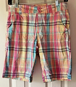 Khakis Petite Damen 4P Baumwolle Stretch Madras kariert Sommer Spaß Shorts A2 - Bild 1 von 8