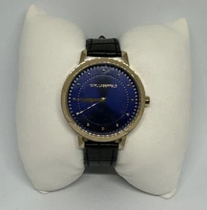 Karl Lagerfeld KL1821 Womens Black Leather Analog Dial Quartz Wrist Watch HME106 - Picture 1 of 11