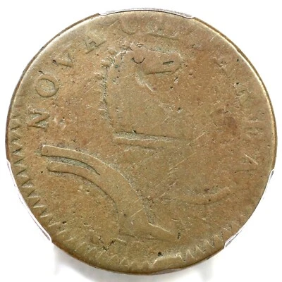 1786 M 20-N R-4 PCGS VG 10 Drunken Diecutter New Jersey Colonial Copper Coin - Image 1 of 3