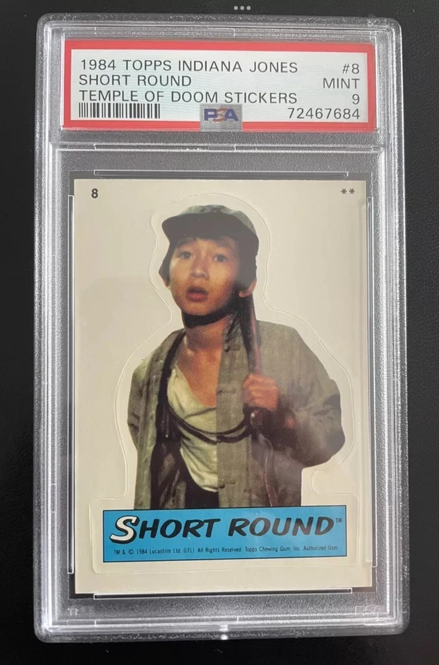 1984 Topps Indiana Jones Temple of Doom - Short Round Rookie Sticker PSA 9 - Image 1 of 1