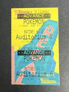 Pokémon The First Movie Ticket AND Stub Attached 11/13/99 Regal Cinemas - Picture 1 of 10