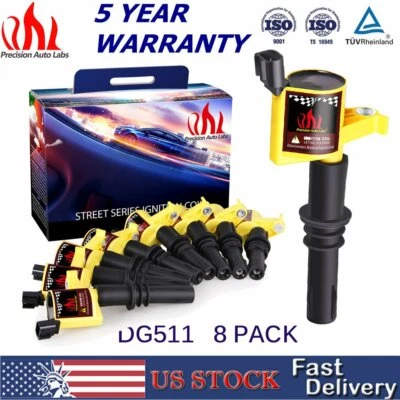Paquete de 8 bobinas de encendido DG511 2004 2005 2006 2007 2008 para Ford F-150 5,4 L V8 Triton Foto 1 de 4