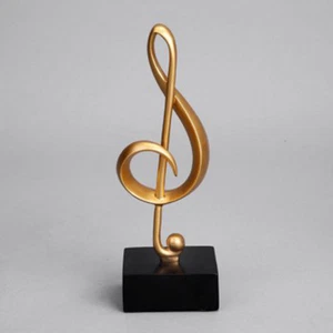 Treble Clef Music Instrument Miniature Replica on Stand, Size 7.5'' Gold Color - Picture 1 of 3