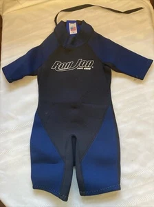 Ron Jon Surf Shop Kids Boys GirlsWetsuit Size 4 Blue Black Made In USA Excellent - Picture 1 of 2
