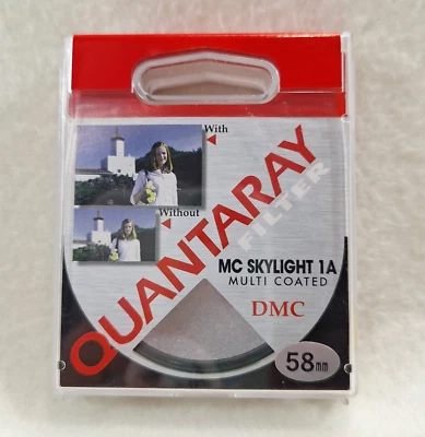 Quantaray 58mm Camera Lens MC SKYLIGHT 1A Multi Coated DMC FILTER with Case - Image 1 of 4