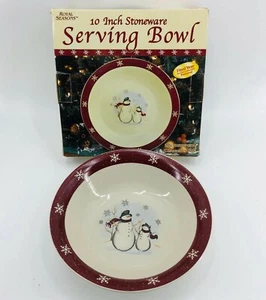 Royal Seasons Snowman Christmas 10" Serving Bowl Retired Pattern New in Box - Picture 1 of 5