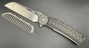 Reate JACK 2.0 Titanium/ Carbon Fiber Intergral Satin M390 W/ Comb - Picture 1 of 10