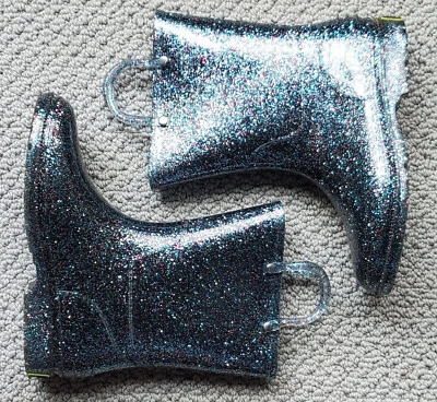 CAJA ORIGINAL Niñas Botas de Lluvia Brillo "Western Chief" Negro Plata 32 EUR / 1 EE. UU. Foto 1 de 4