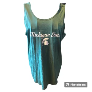 Michigan State University Spartans Women Twisted Backless Tank Top Green NWT 2X - Picture 1 of 13