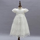 Sale Baby Girl Baptism Dress Ivory Embroidery Toddler Christening Lace Gown