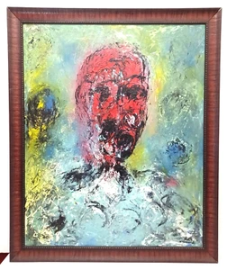 LISTED AFRICAN RUTH NYAKUNDI SIGNED ORIGINAL OIL on CANVAS ABSTRACT PORTRAIT - Picture 1 of 8
