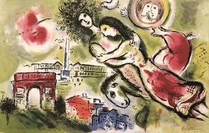 MARC CHAGALL • 'Paris Opera (Romeo & Juliet)' Facsimile Signed Lithograph - Picture 1 of 1
