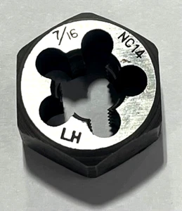 ProCut 7/16"-14 NC Carbon Steel Left Hand Hexagon Die - Picture 1 of 1