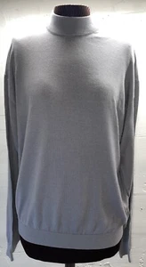 PRONTO UOMO GRAY FINE KNIT SILK/COTTON BLEND L/S MOCKNECK SHIRT/SWEATER SZ. L - Picture 1 of 6