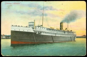 STEAMER HURONIC - GREAT LAKES POSTCARD - Imagen 1 de 1