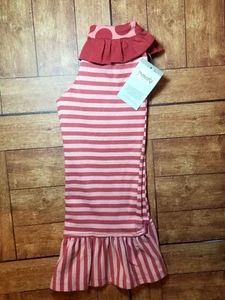 NWT PERSNICKETY Brick Red and Coral Cotton Polka Dot Striped Ruffled Pant 4 year - Picture 1 of 4