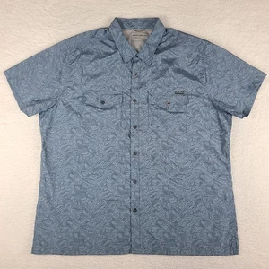 Eddie Bauer Shirt Mens 2XL XXL Blue Slim Vented Casual Outdoor Hiking Button Up - Picture 1 of 11