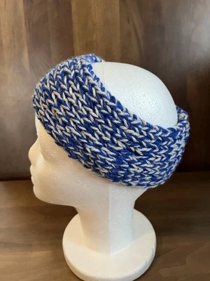 女童手工羊毛针织头带。 XS码 灰色和蓝色 — 第 1/4 张图片