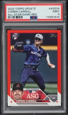 2023 Topps Update All-Star Game Red #ASG-34 Corbin Carroll RC 5/10 PSA 9 GRADED - Image 1 of 2