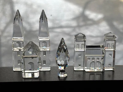 SWAROVSKI Lot of 3 Silver Crystal City Cathedral, City Gates, Poplar Tree No Box - Image 1 of 4