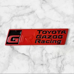 Toyota GR Gazoo Racing Fender Trunk Nameplate Emblem Badge Red Black - Foto 1 di 1