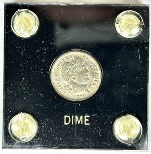 1892-O 10c Barber Silver Dime BU Uncirculated Toning New Orleans Capital Plastic - Bild 1 von 4