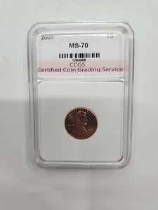 BRILLIANT 2005 1c GRADED MS70 RD Lincoln Penny Cent Coin CCGS #1294856 - Picture 1 of 12