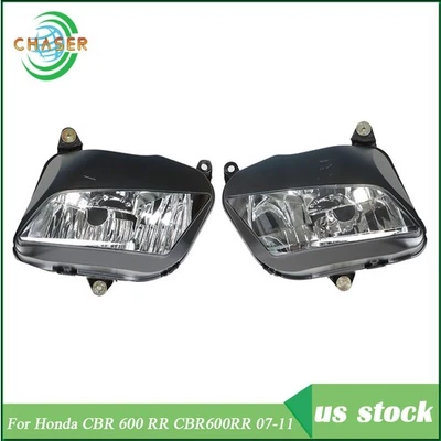 Conjunto de faros faros para Honda CBR600RR 2007 2008 2009 2010 2011 2012 Foto 1 de 4