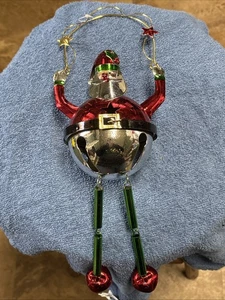 Escultura de metal vintage de Santa Jingle Bell Y2k decoración de Navidad 15" grande - Imagen 1 de 5