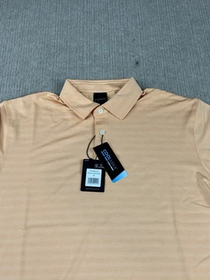 Camisa Polo Dunning Golf CoolMax Naranja Rayas Elástica Para Hombre Talla Mediana Foto 1 de 4