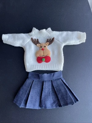 "Rudolph Navidad Suéter y Falda Muñeca Ropa 15"" 18"" AG Bitty Baby Gotz" Foto 1 de 4