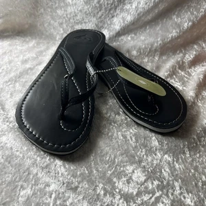 🆕 Comb At Flip-Flop  Classic Leather Flip Flops (Black) Size 10 - Picture 1 of 8