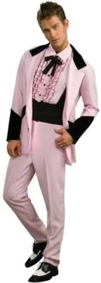 Traje de Esmoquin Rosa Cantante Lagarto Salón Vestido Elegante Halloween De Lujo Disfraz para Adulto Foto 1 de 2