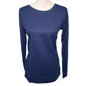 Tresics Top Waffle Thermal Long Sleeve Round Neck Fitted Basic Navy Large - Picture 1 of 7